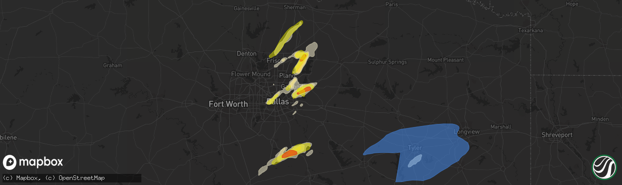 Hail map in Rockwall, TX on March 14, 2022