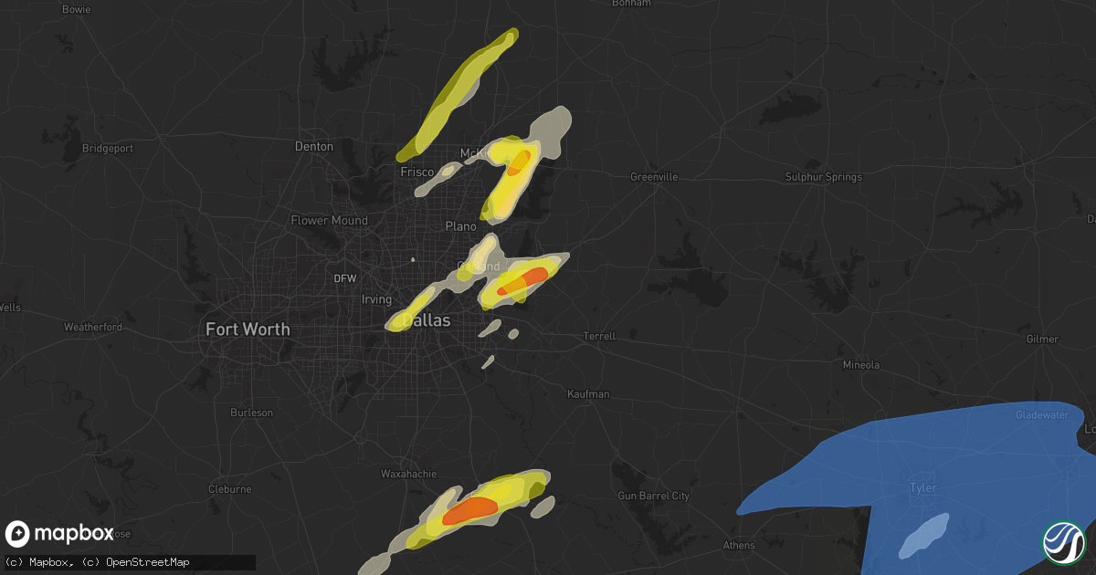 Hail map in Rockwall, TX on March 14, 2022
