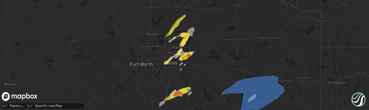 Hail map in Rowlett, TX on March 14, 2022