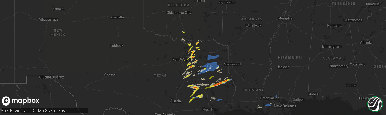 Hail map on March 14, 2022