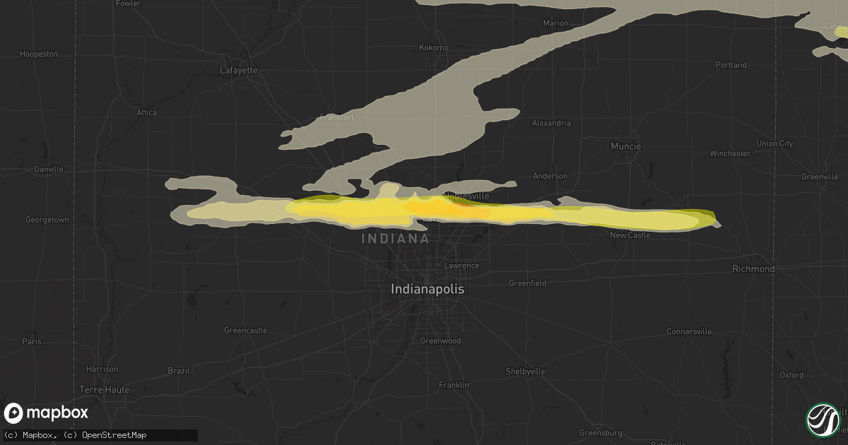 Hail map in Carmel, IN on March 14, 2024