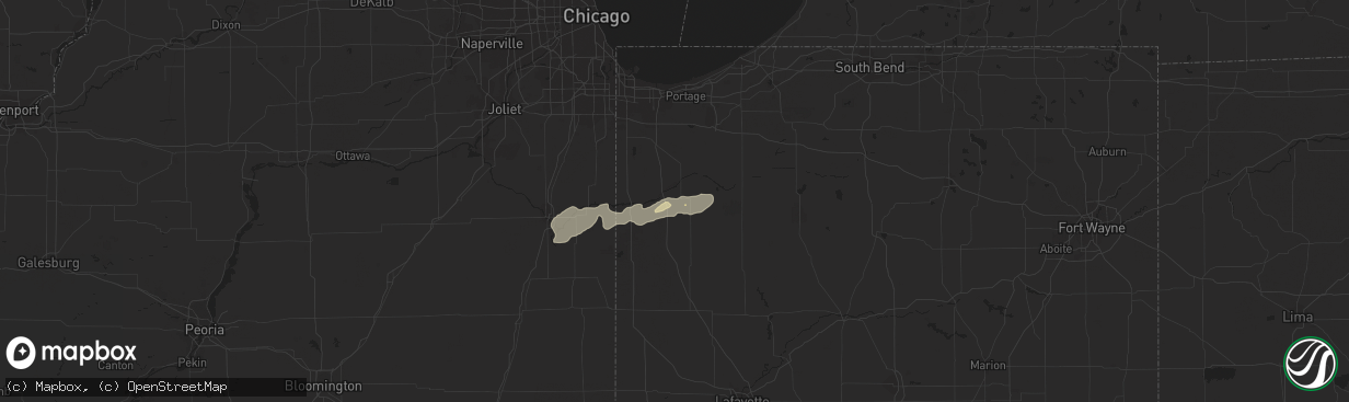 Hail map in Demotte, IN on March 14, 2024