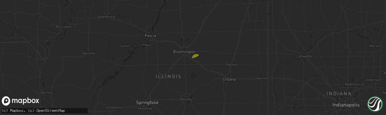Hail map in Downs, IL on March 14, 2024