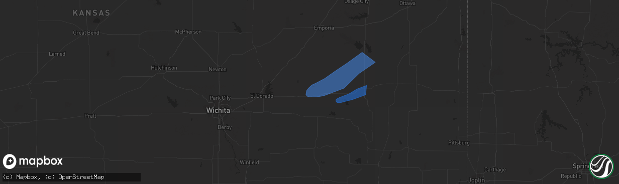 Hail map in Eureka, KS on March 14, 2024