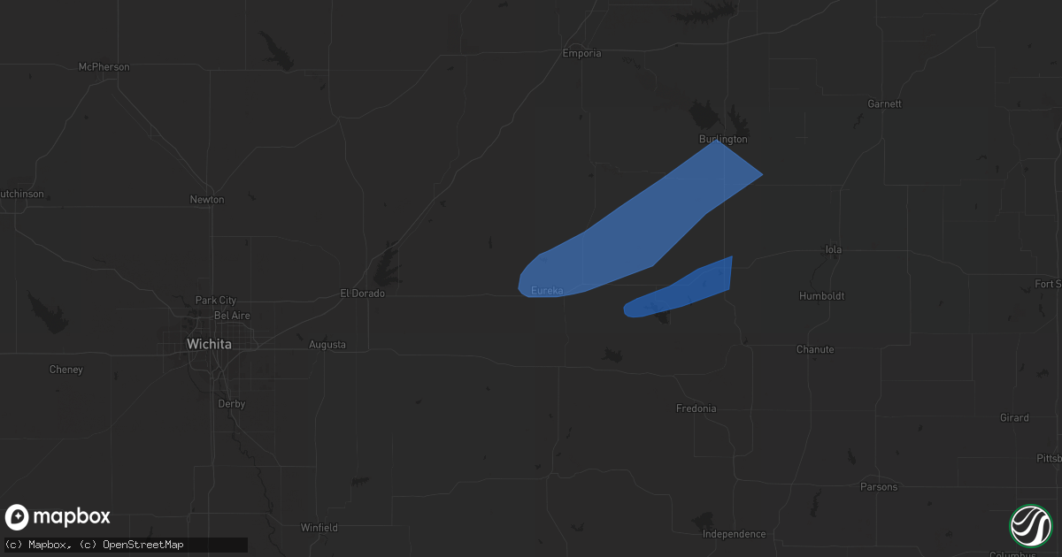 Hail map in Eureka, KS on March 14, 2024