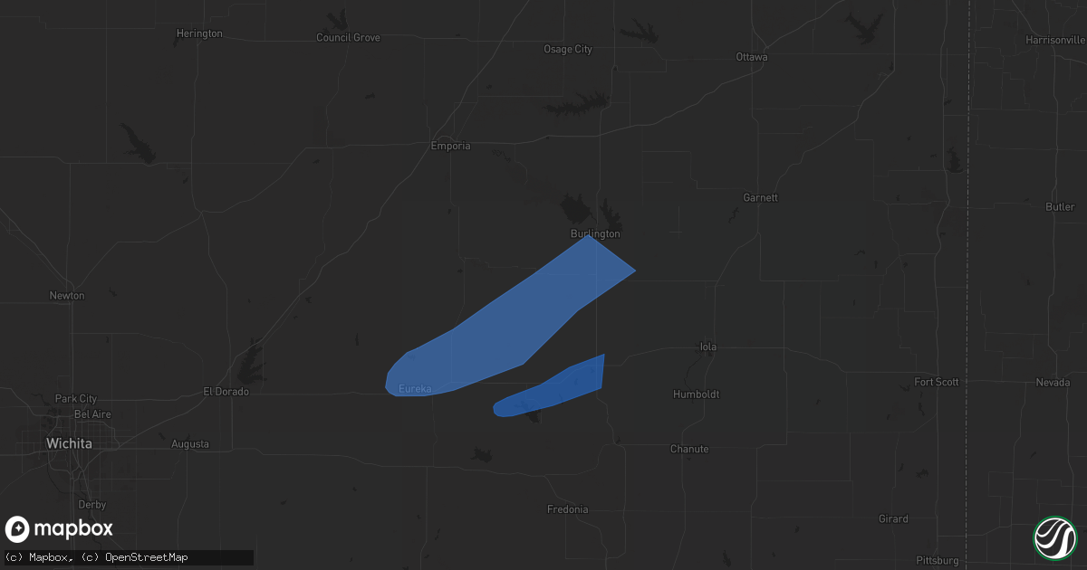 Hail map in Gridley, KS on March 14, 2024