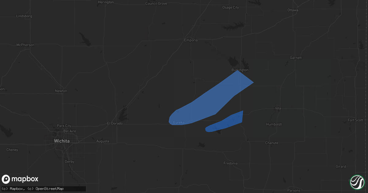 Hail map in Hamilton, KS on March 14, 2024