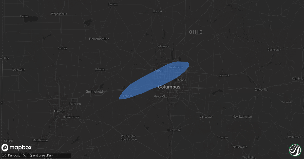 Hail map in Hilliard, OH on March 14, 2024