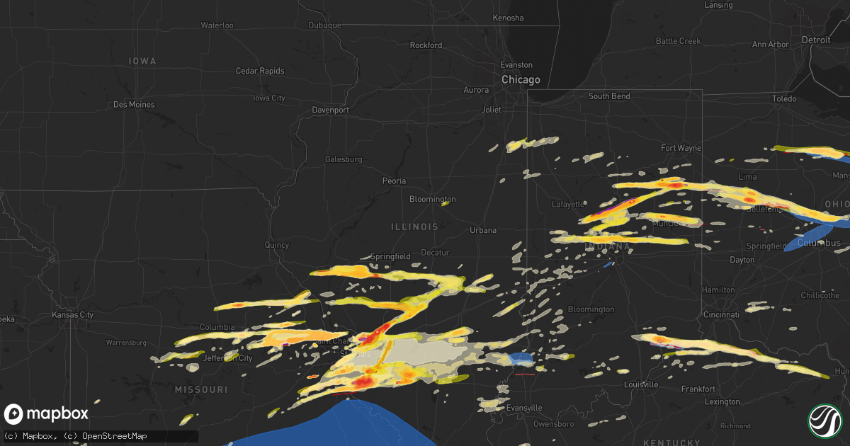 Hail map in Illinois on March 14, 2024