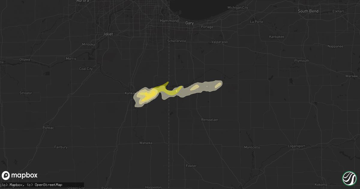 Hail map in Lake Village, IN on March 14, 2024