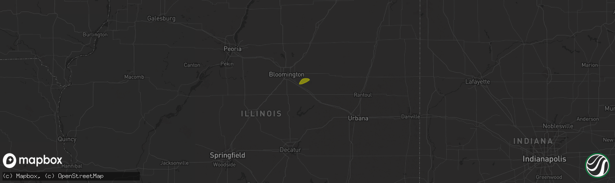 Hail map in Le Roy, IL on March 14, 2024