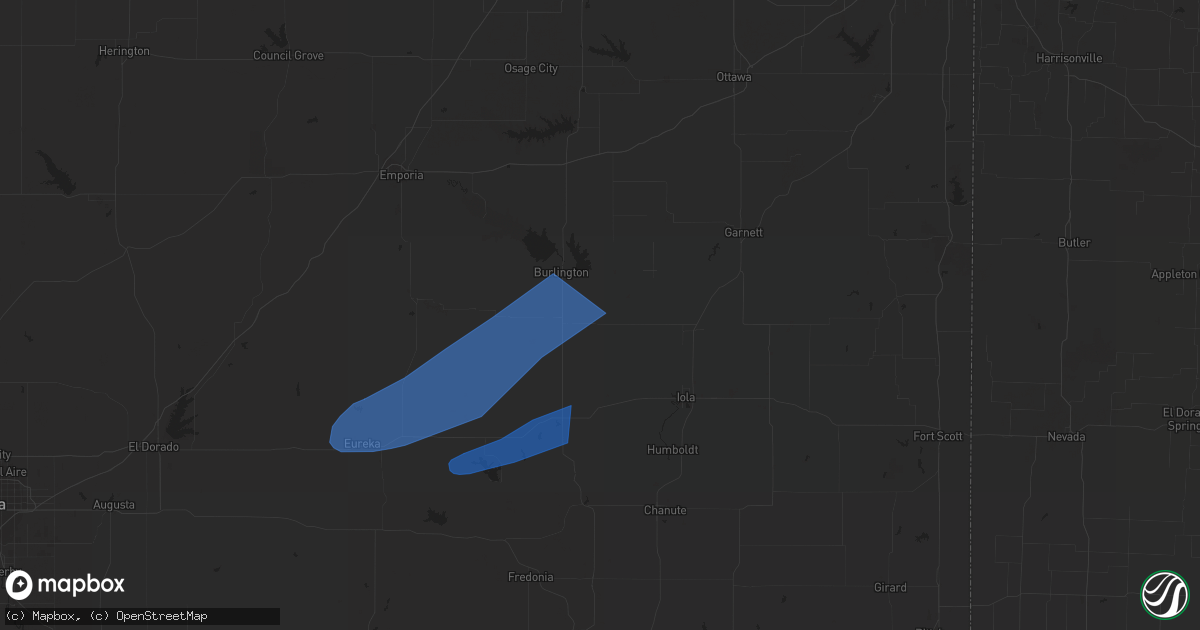 Hail map in Le Roy, KS on March 14, 2024
