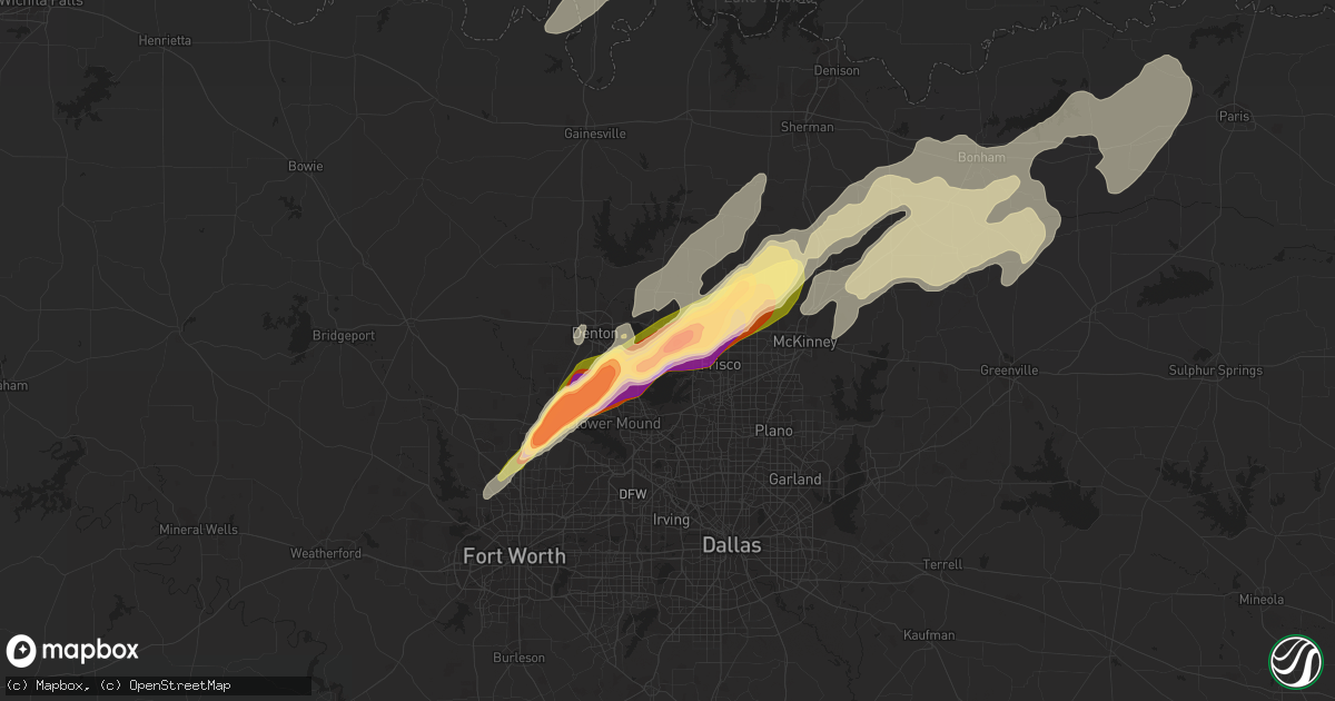 Hail map in Little Elm, TX on March 14, 2024