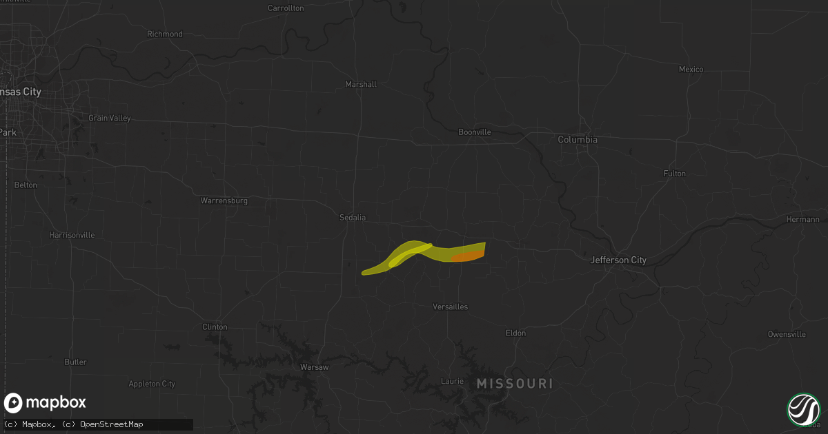 Hail map in Otterville, MO on March 14, 2024