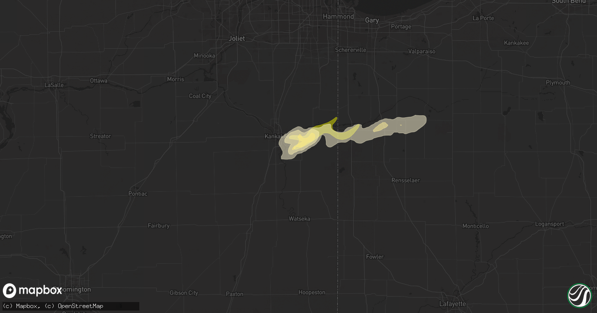 Hail map in Saint Anne, IL on March 14, 2024