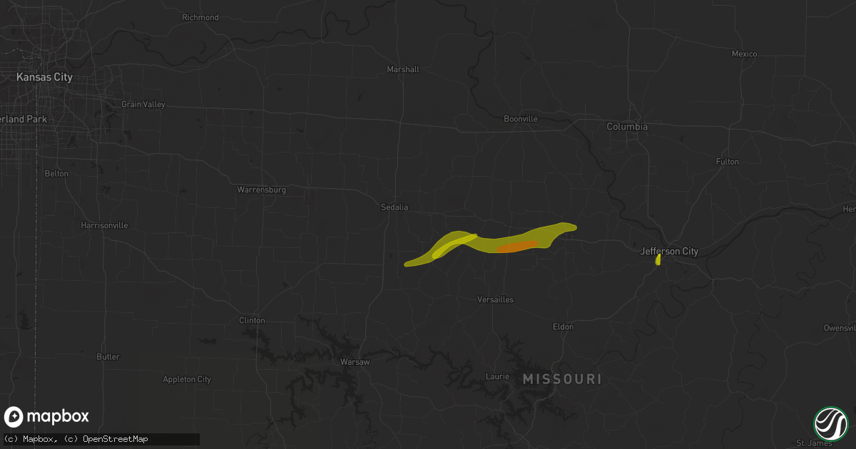 Hail map in Smithton, MO on March 14, 2024