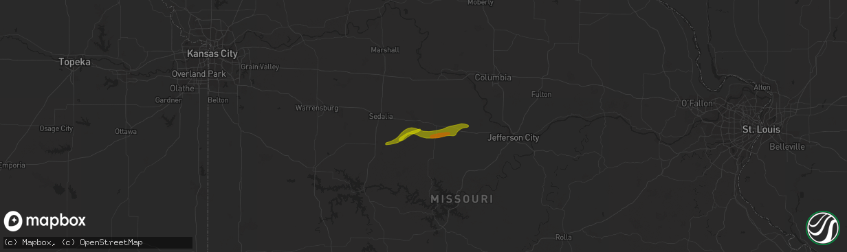 Hail map in Syracuse, MO on March 14, 2024