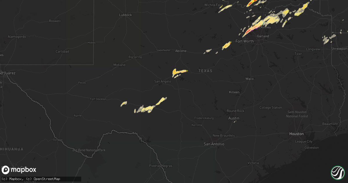 Hail map in Texas on March 14, 2024