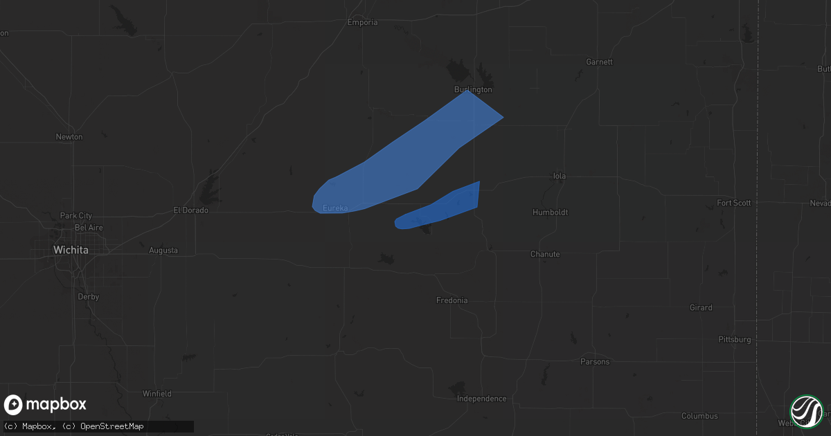 Hail map in Toronto, KS on March 14, 2024