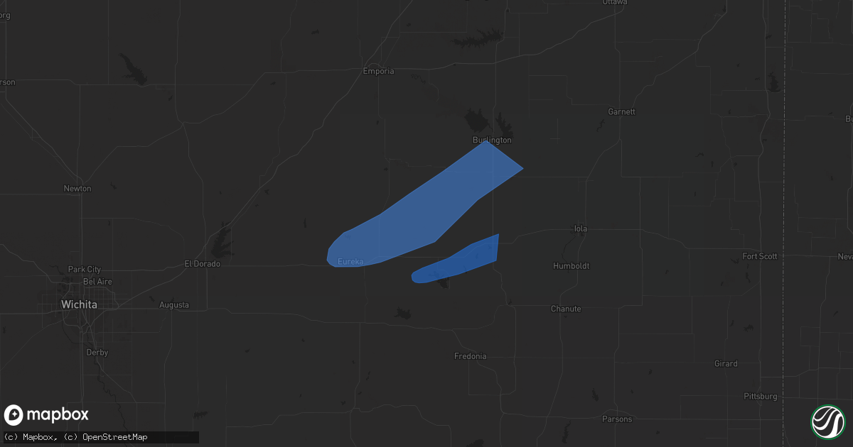 Hail map in Virgil, KS on March 14, 2024