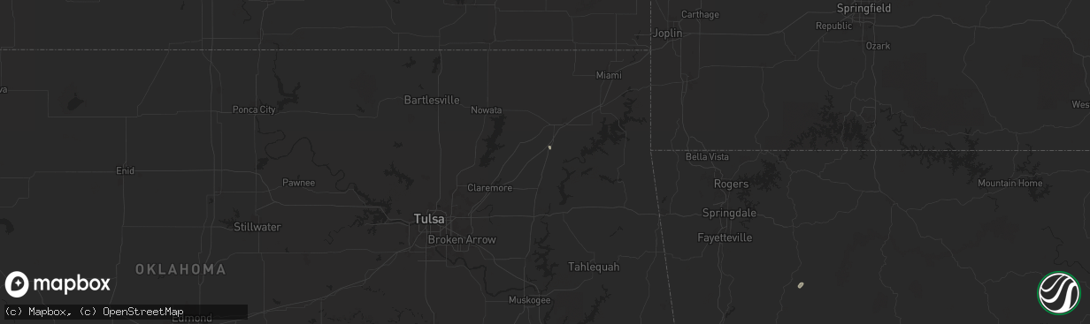 Hail map in Adair, OK on March 14, 2025