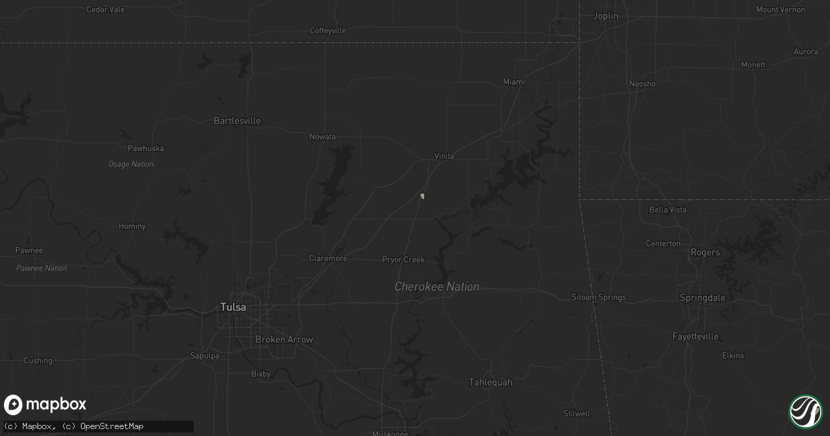 Hail map in Adair, OK on March 14, 2025
