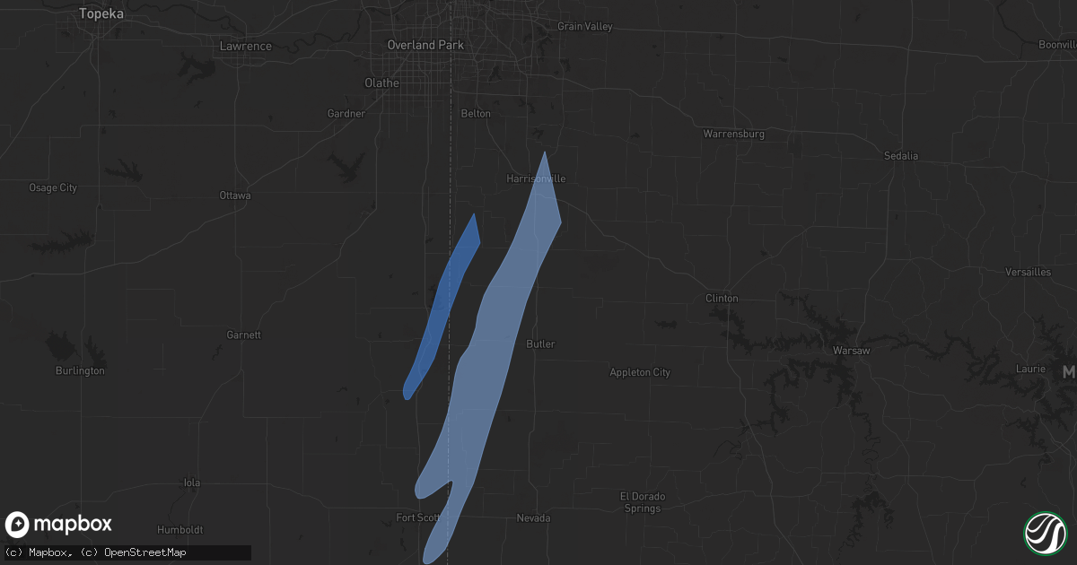 Hail map in Adrian, MO on March 14, 2025