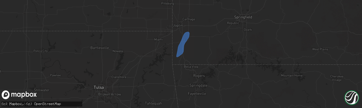 Hail map in Anderson, MO on March 14, 2025