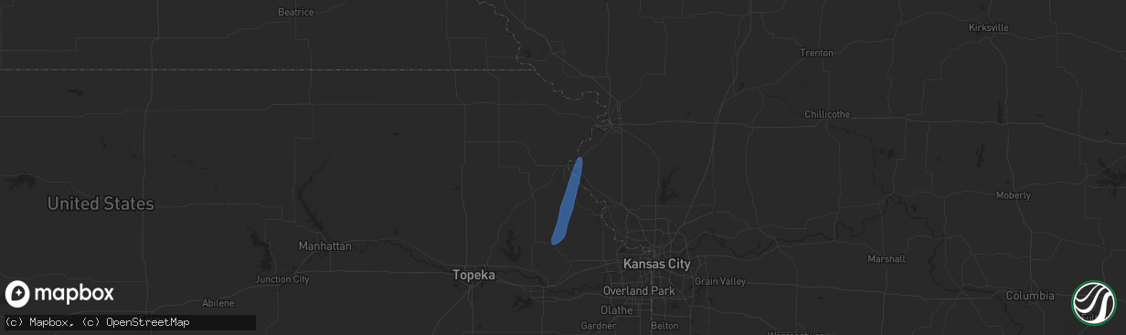 Hail map in Atchison, KS on March 14, 2025