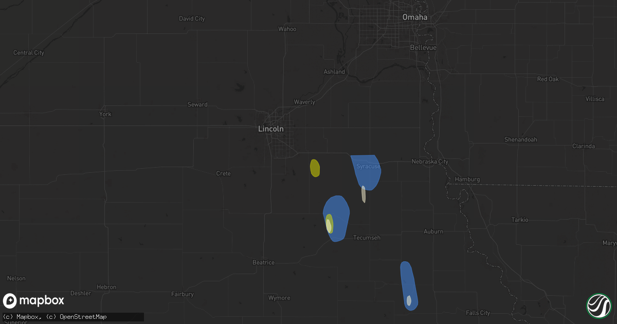 Hail map in Bennet, NE on March 14, 2025