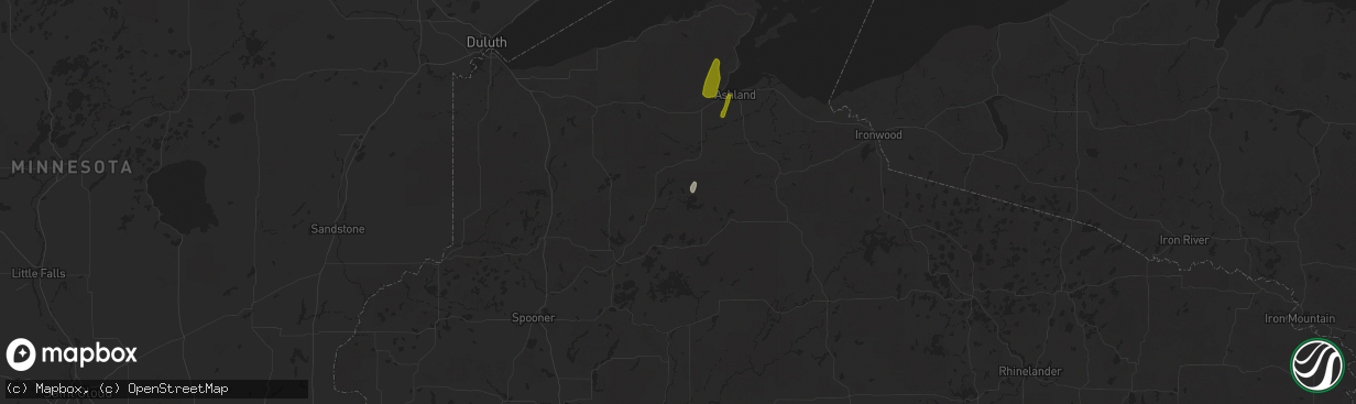 Hail map in Cable, WI on March 14, 2025