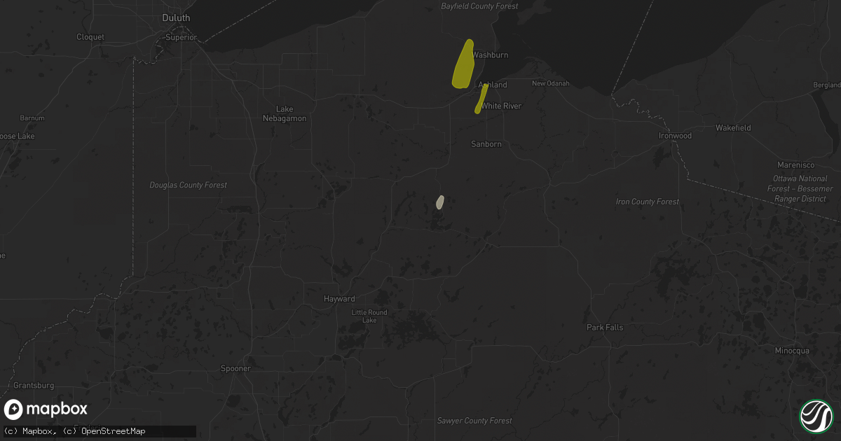 Hail map in Cable, WI on March 14, 2025