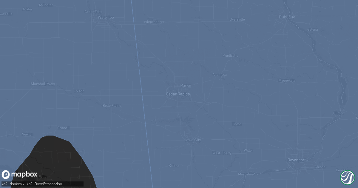 Hail map in Cedar Rapids, IA on March 14, 2025