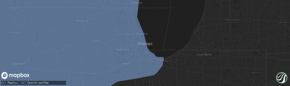 Hail map in Chicago, IL on March 14, 2025