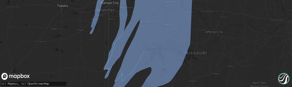 Hail map in Clinton, MO on March 14, 2025