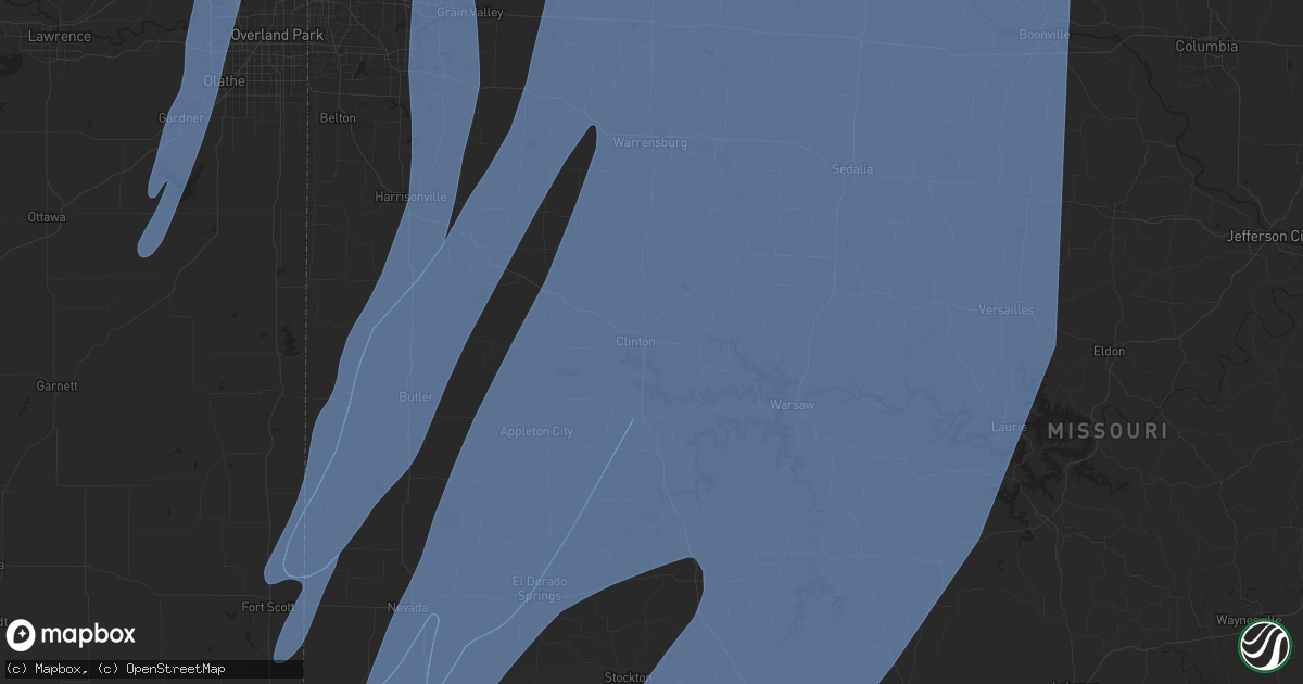 Hail map in Clinton, MO on March 14, 2025