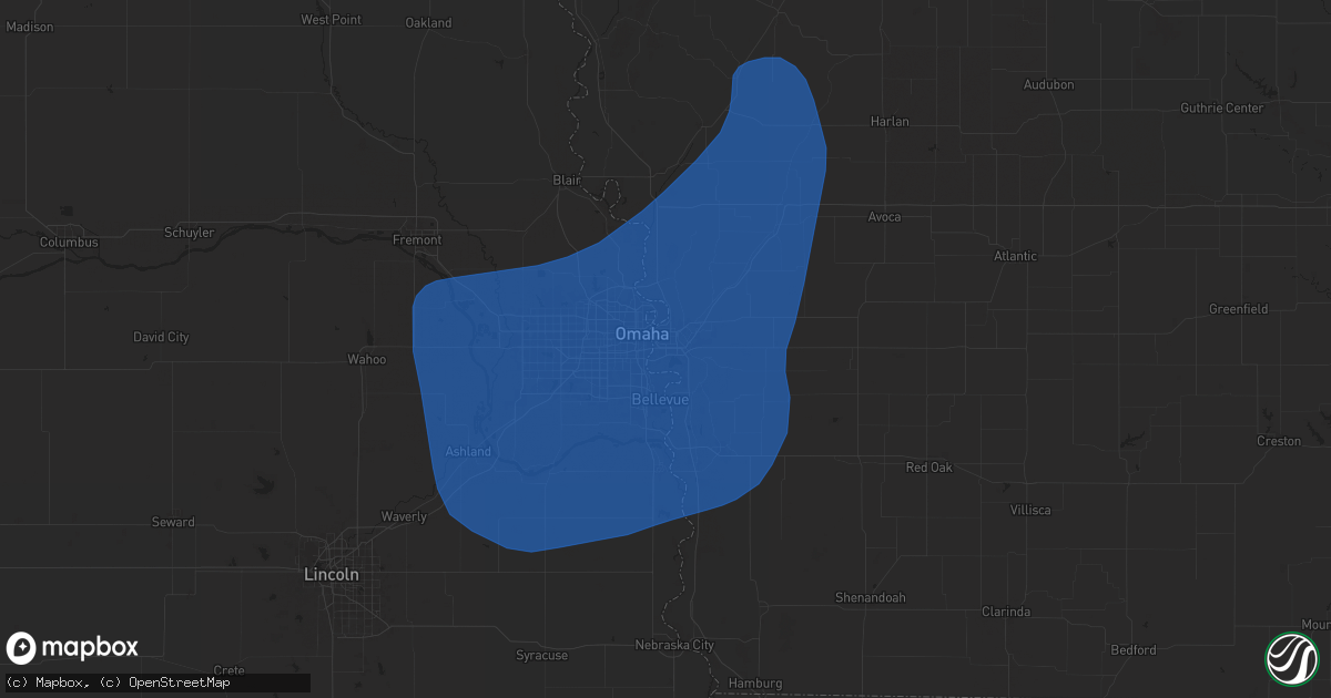Hail map in Council Bluffs, IA on March 14, 2025