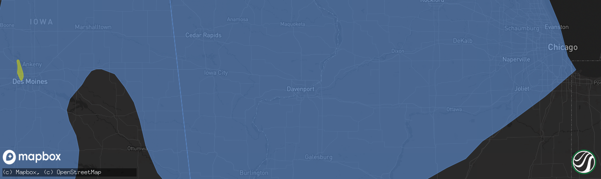 Hail map in Davenport, IA on March 14, 2025