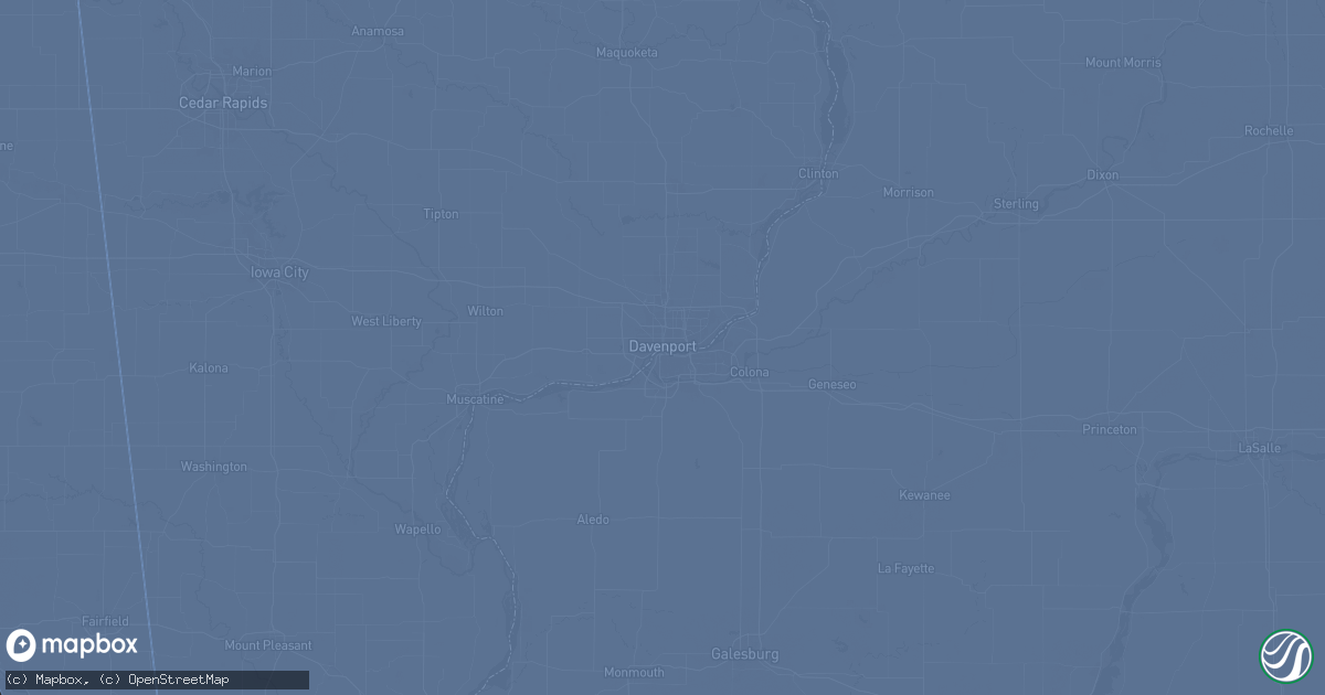 Hail map in Davenport, IA on March 14, 2025