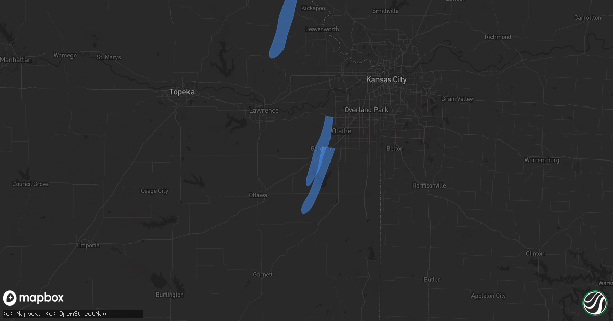 Hail map in Edgerton, KS on March 14, 2025