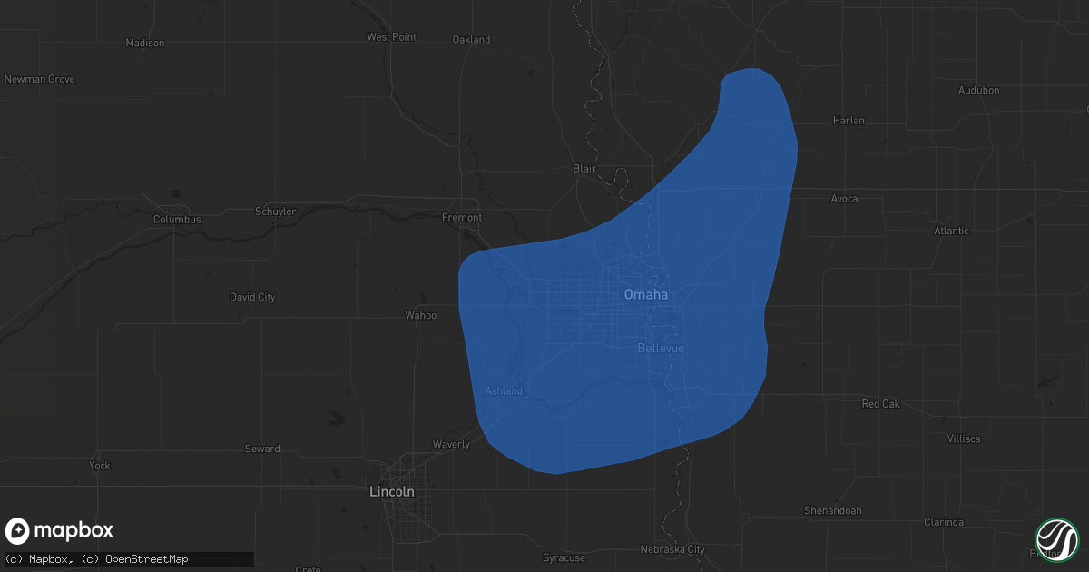 Hail map in Elkhorn, NE on March 14, 2025