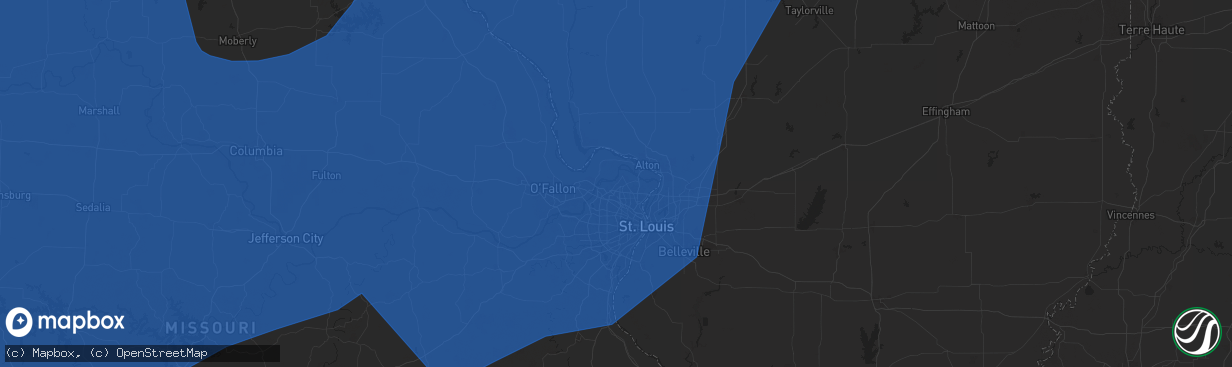 Hail map in Florissant, MO on March 14, 2025