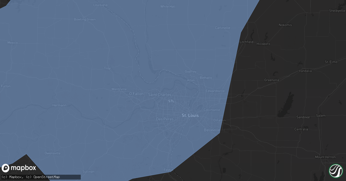 Hail map in Florissant, MO on March 14, 2025