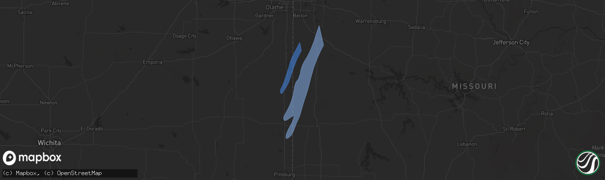 Hail map in Foster, MO on March 14, 2025