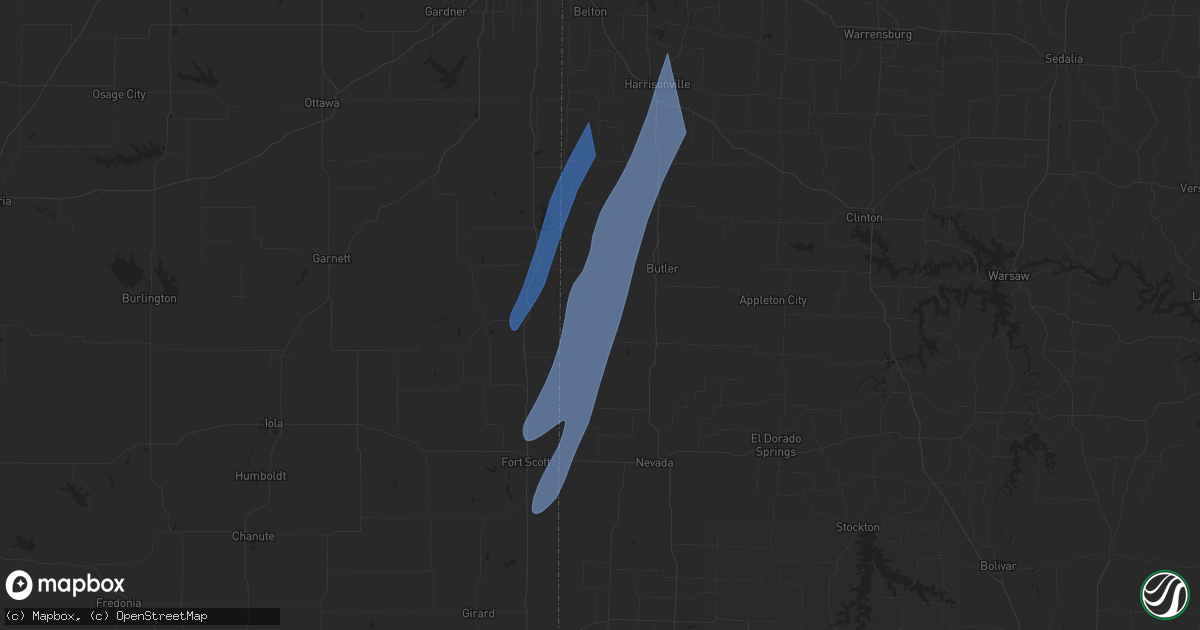 Hail map in Foster, MO on March 14, 2025