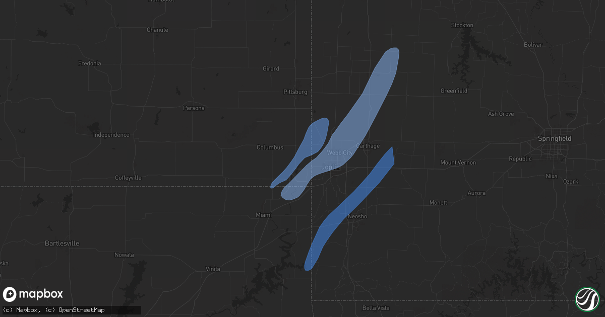 Hail map in Galena, KS on March 14, 2025