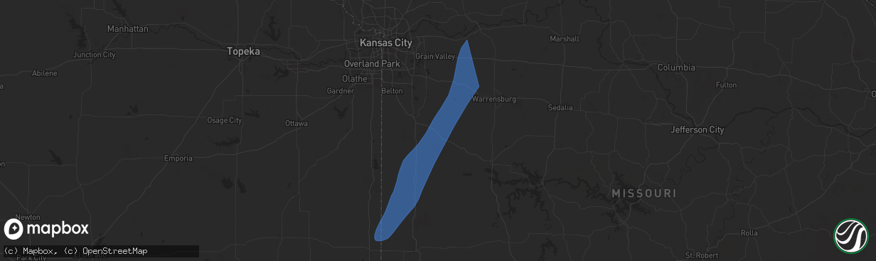 Hail map in Garden City, MO on March 14, 2025