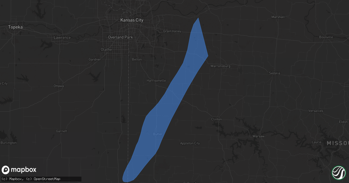 Hail map in Garden City, MO on March 14, 2025