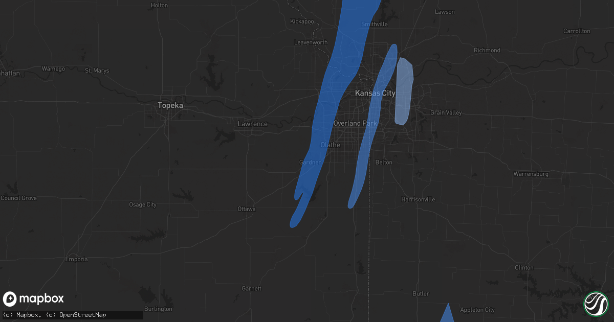 Hail map in Gardner, KS on March 14, 2025