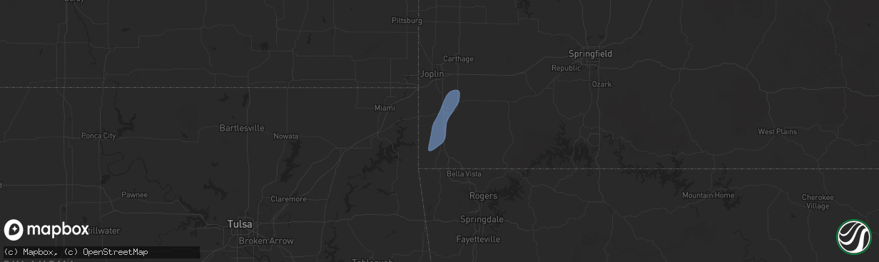 Hail map in Goodman, MO on March 14, 2025